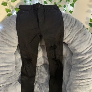 Distressed Black Jeggings